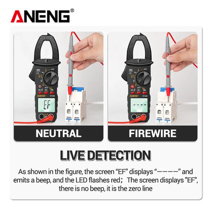 ANENG ST180 ዲጂታል ክላምፕ መልቲሜትር – 4000 ቆጠራዎች፣ AC Current፣ Voltage &amp; NCV ሞካሪ
