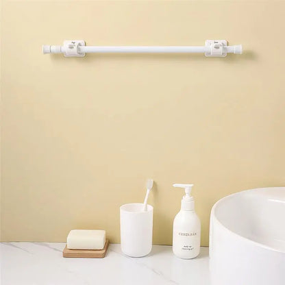 Adjustable Metal Curtain Rod – 30-110cm Spring-Loaded Telescopic Pole for Bathroom & Shower