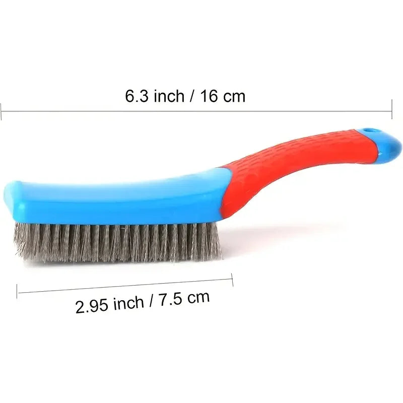 Heavy-Duty Wire Brush with Stainless Steel Bristles – Ideal for Rust, Paint, and Dirt Removal