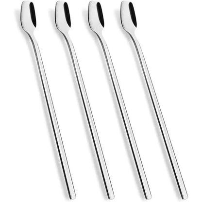 5PCS አይዝጌ ብረት ካሬ የጭንቅላት ማንኪያዎች - ለሻይ፣ ቡና፣ ማር እና ሌሎችም ተስማሚ 