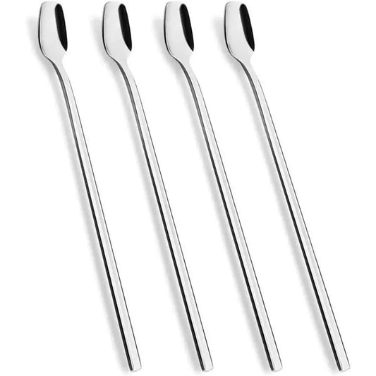 5PCS አይዝጌ ብረት ካሬ የጭንቅላት ማንኪያዎች - ለሻይ፣ ቡና፣ ማር እና ሌሎችም ተስማሚ 