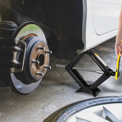 Compact DayPlus Scissor Jack - 2 Ton Car Jack with Hex Wrench, 105-385mm Lift Range for Cars & SUV