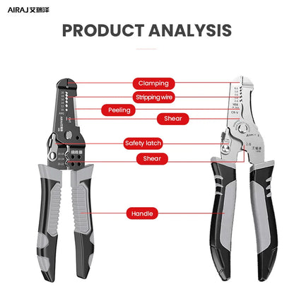 Multifunctional Electrician Pliers - Stripping, Cutting, Crimping Tool