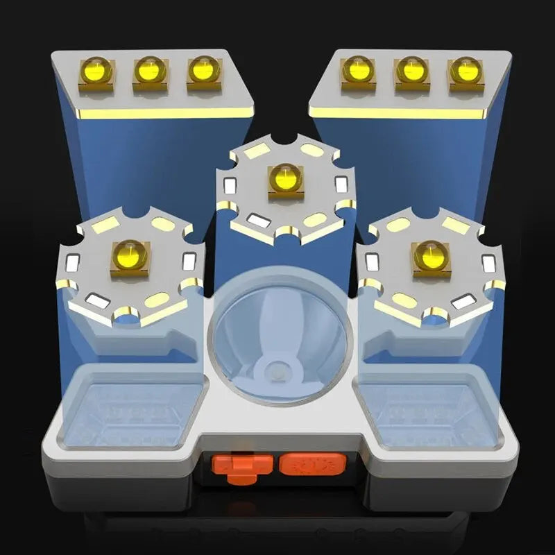 Rechargeable 5-LED Headlamp – Super Bright Light for Camping, Fishing, and Outdoor Use