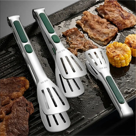 አይዝጌ ብረት BBQ Tongs – 7፣ 9፣ 12 ኢንች ከማይንሸራተት የሲሊኮን እጀታ ጋር ለማብሰያ እና ምግብ ማብሰል