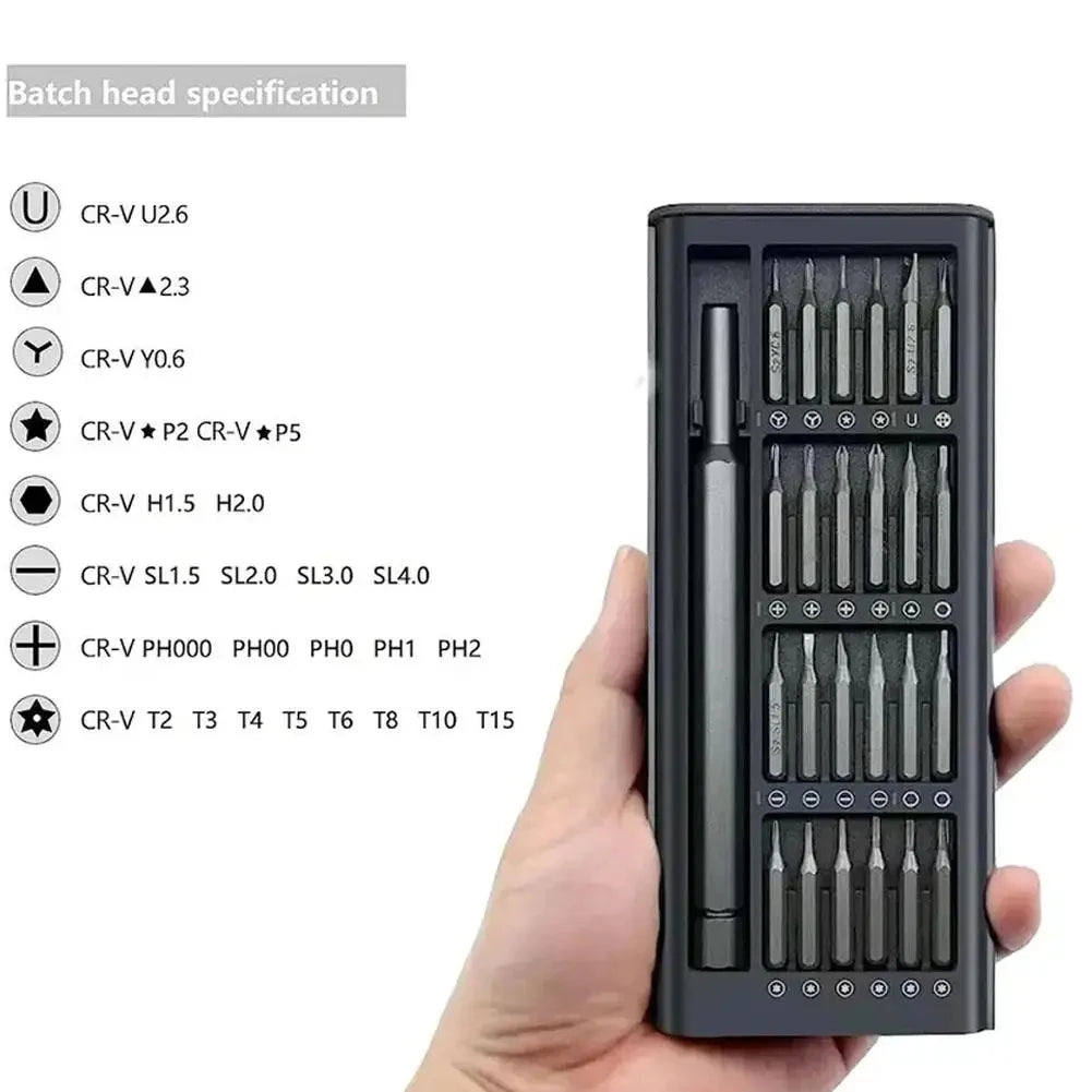 Precision Screwdriver Set – 24-Piece Manual Tool Kit for Phone & PC Repair