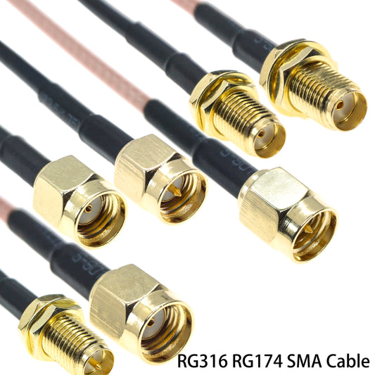 RG316/RG174 SMA Male to Female RF Coaxial Extension Cable – RP-SMA Connector