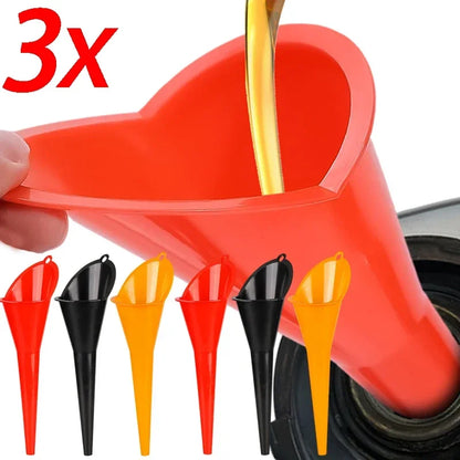 Car Long Stem Funnel - Anti-Splash Plastic Oil Funnel for Gasoline & Fuel Filling