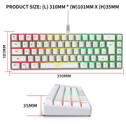 HXSJ V200 RGB አነስተኛ የጨዋታ ቁልፍ ሰሌዳ - ባለገመድ፣ 19-ቁልፍ ግጭት-ነጻ፣ መካኒካል ስሜት