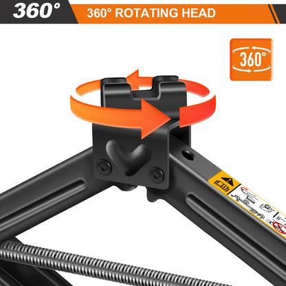 Compact DayPlus Scissor Jack - 2 Ton Car Jack with Hex Wrench, 105-385mm Lift Range for Cars & SUV