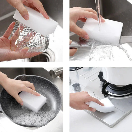Magic Melamine ስፖንጅ ኢሬዘር - ለኩሽና እና መታጠቢያ ቤት ማጽጃ (100x60x20 ሚሜ)
