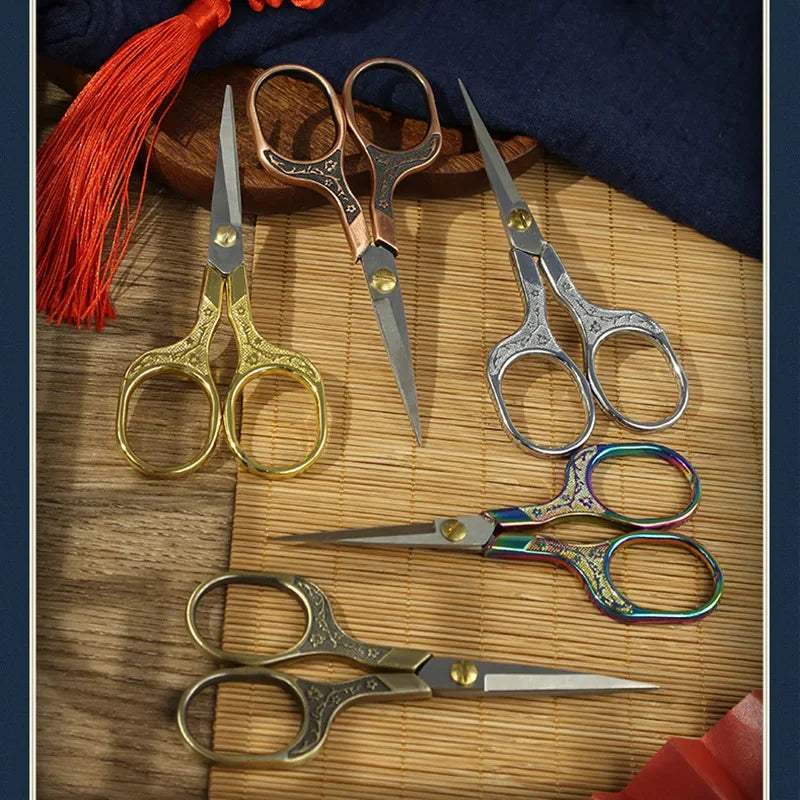 Colorful Stainless Steel Sewing Shears - For Fabric, Thread & Embroidery