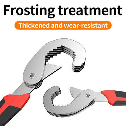 High Carbon Steel Adjustable Double Wrench - Universal Pipeline Grip Tool