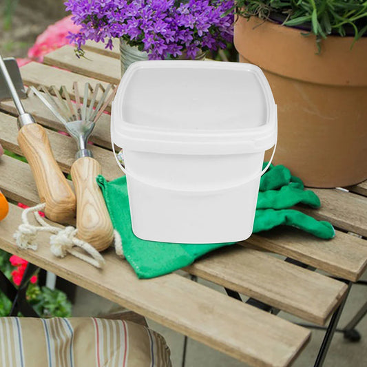 3L Clear Plastic Bucket with Lid – Reusable Container for Paint, Water & Mixing