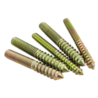 ברגי קולבים כפולים M4/M5 - 30 יחידות דיבלים מעץ למתכת לקיבוע רהיטים