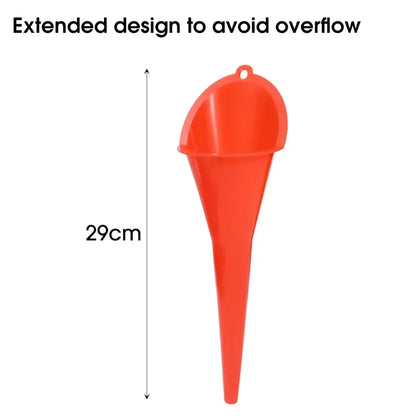 Car Long Stem Funnel - Anti-Splash Plastic Oil Funnel for Gasoline & Fuel Filling