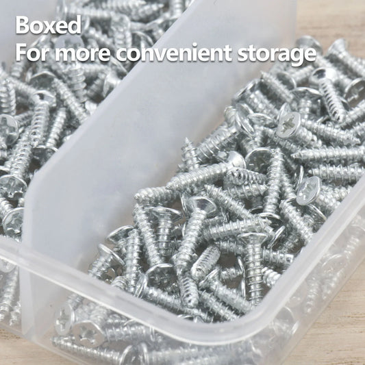500PCS Self-Tapping Phillips Screws Kit – M2 Alloy Steel, 5 Sizes for Woodworking & DIY