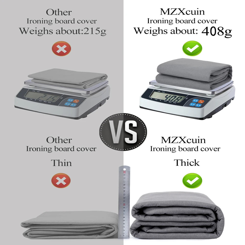 Heat-Reflective Cotton Ironing Board Cover - Scorch Resistant, 140x50cm