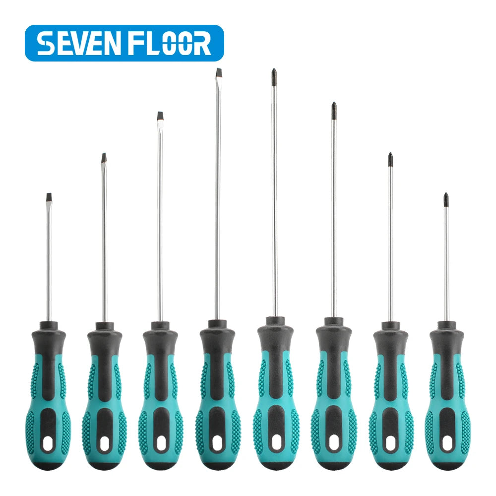 Magnetic Multifunctional Screwdriver – Flat and Phillips Head, Anti-Slip Handle for Household Use