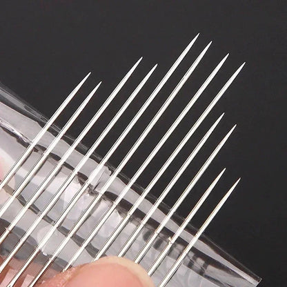Stainless Steel Blind Sewing Needles - 12/30Pcs Self-Threading Pins for DIY and Home Use