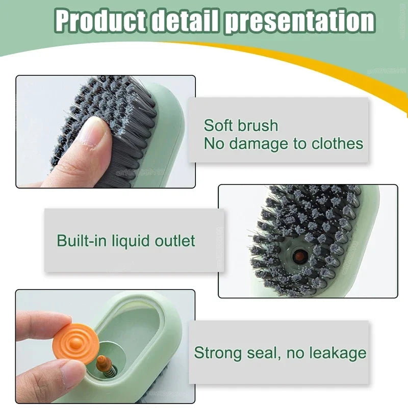 Automatic Shoe Cleaning Brush – Liquid Dispensing, Soft Bristles for Shoes and Clothes (1-2 Pack)
