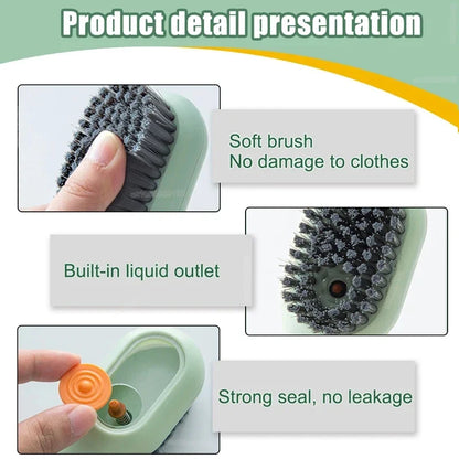 Automatic Shoe Cleaning Brush – Liquid Dispensing, Soft Bristles for Shoes and Clothes (1-2 Pack)