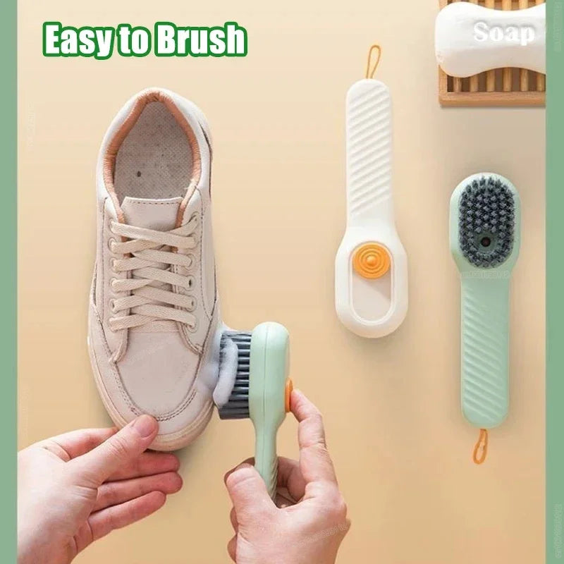 Automatic Shoe Cleaning Brush – Liquid Dispensing, Soft Bristles for Shoes and Clothes (1-2 Pack)