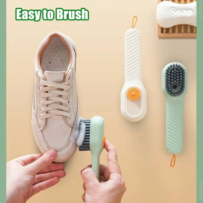 Automatic Shoe Cleaning Brush – Liquid Dispensing, Soft Bristles for Shoes and Clothes (1-2 Pack)