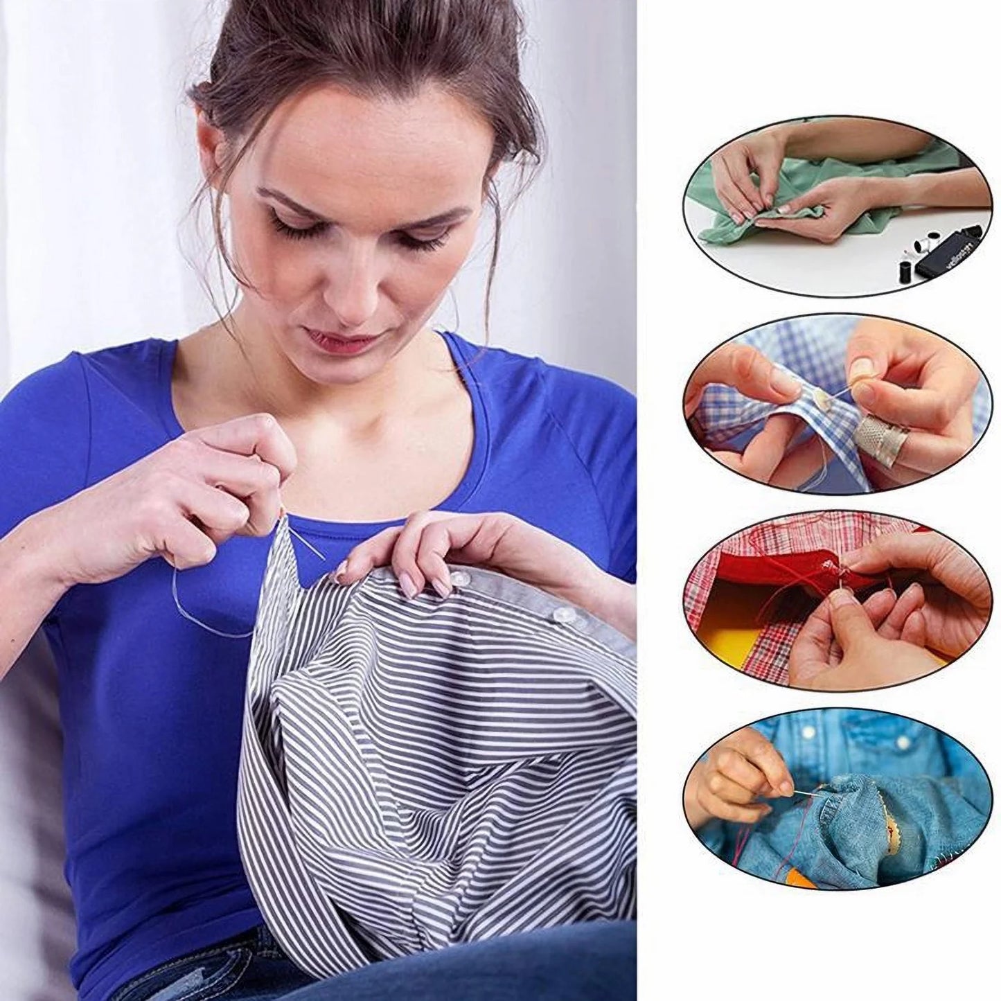 Portable Sewing Kit for Beginners & Pros - Includes Needles, Thread, Scissors & Essentials