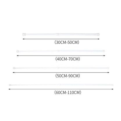 Adjustable Metal Curtain Rod – 30-110cm Spring-Loaded Telescopic Pole for Bathroom & Shower