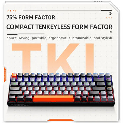 Machenike K500A-B84 ሜካኒካል ቁልፍ ሰሌዳ - 75% TKL ሙቅ-ተለዋዋጭ ባለገመድ የጨዋታ ቁልፍ ሰሌዳ ባለ 6 ቀለም የጀርባ ብርሃን"