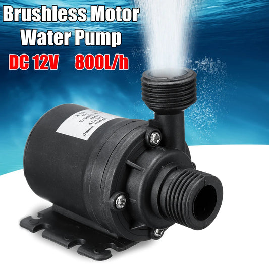 እጅግ በጣም ጸጥ ያለ 12 ቪ የውሃ ፓምፕ - 800L/H የውሃ ውስጥ የውሃ ገንዳዎች ፣ ኩሬዎች እና ፏፏቴዎች የሚገዛ ፓምፕ